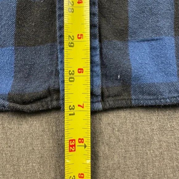 St. Johns Bay Mens 3XL Blue Black Buffalo Plaid Flannel Button Down Shirt Cotton - Picture 6 of 9